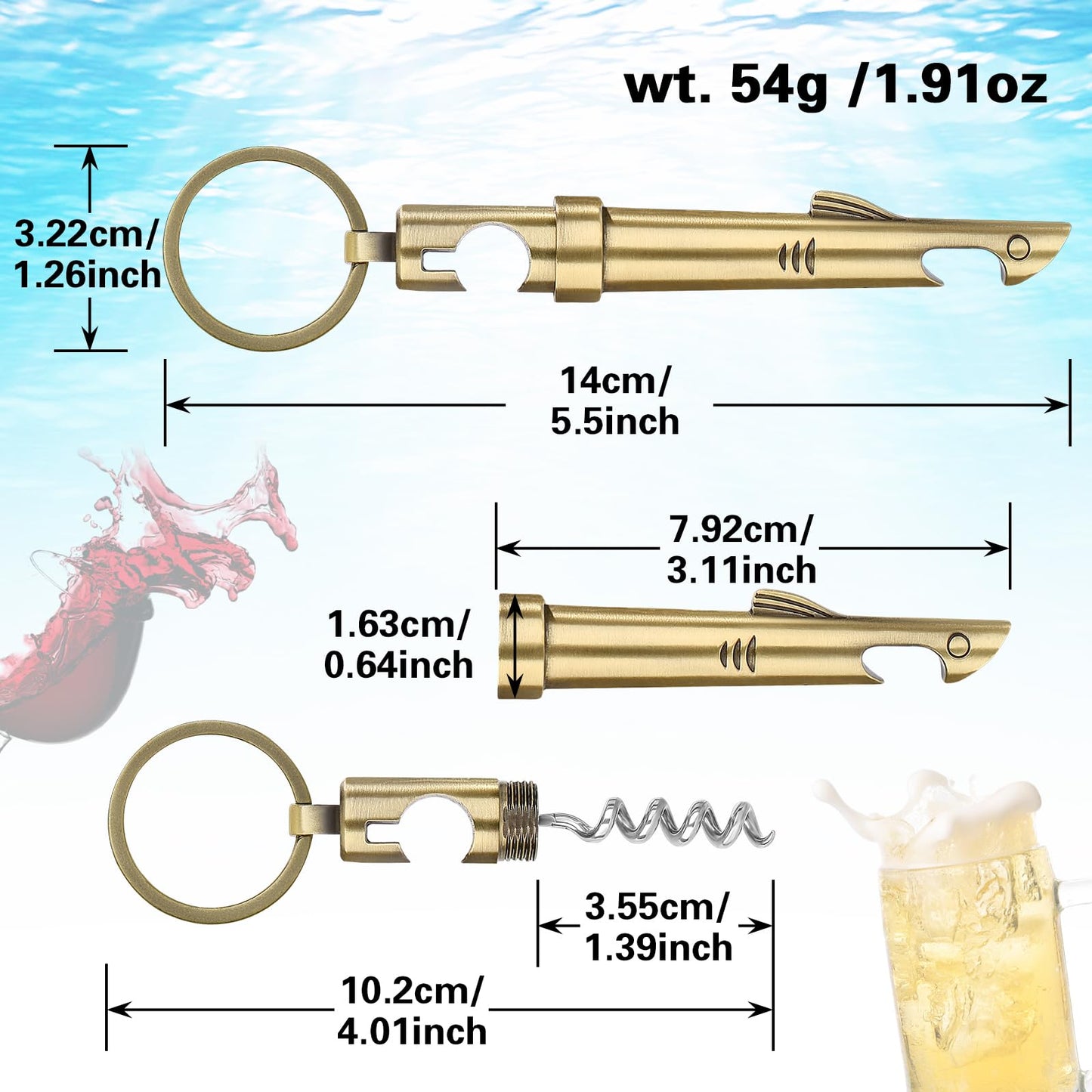 2-in-1 Shark Bottle Opener Keychain