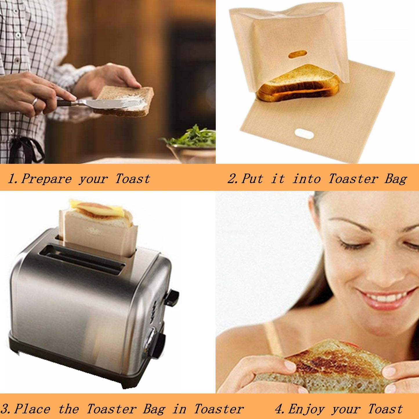 Reusable Non-Stick Toaster Bags