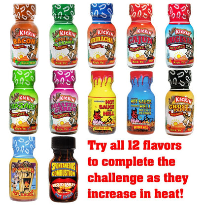 Hot Sauce Challenge Book - 12 Bottles Gift Set