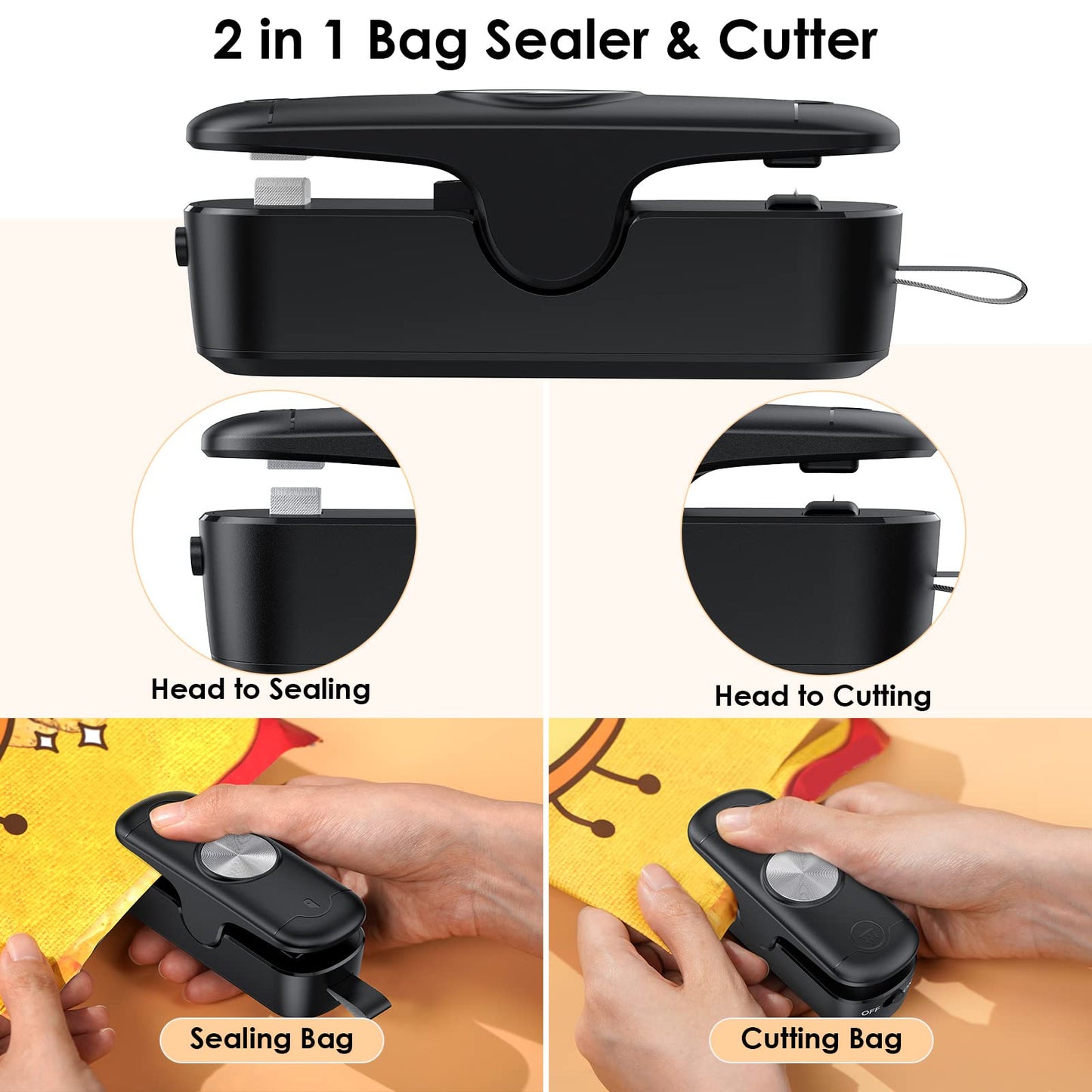 Mini Chip Bag Sealer with Cutter