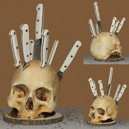 Skull Knife Holder for Kitchen Storage