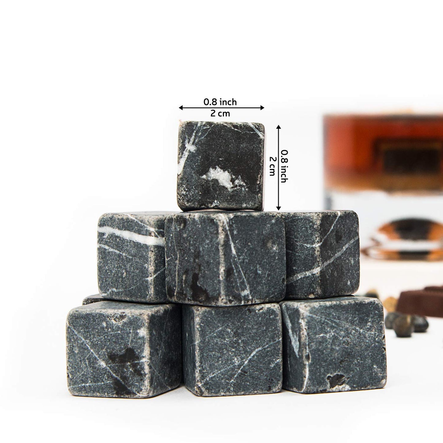 Whiskey Stones Gift Set with 12 Pcs Stones