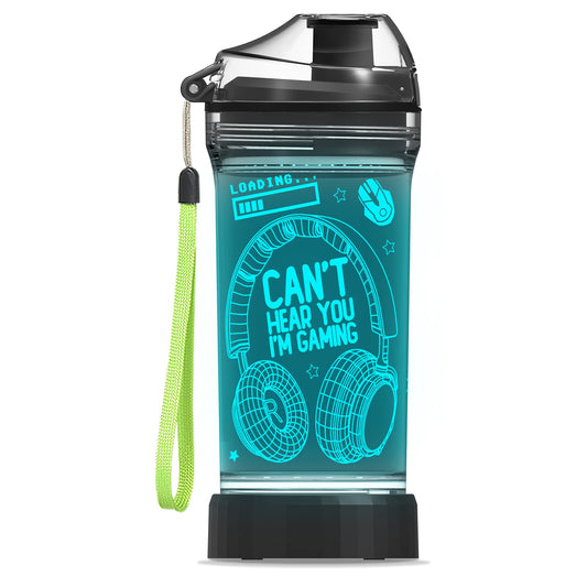 Gaming Water Bottle with 7 Color Lights