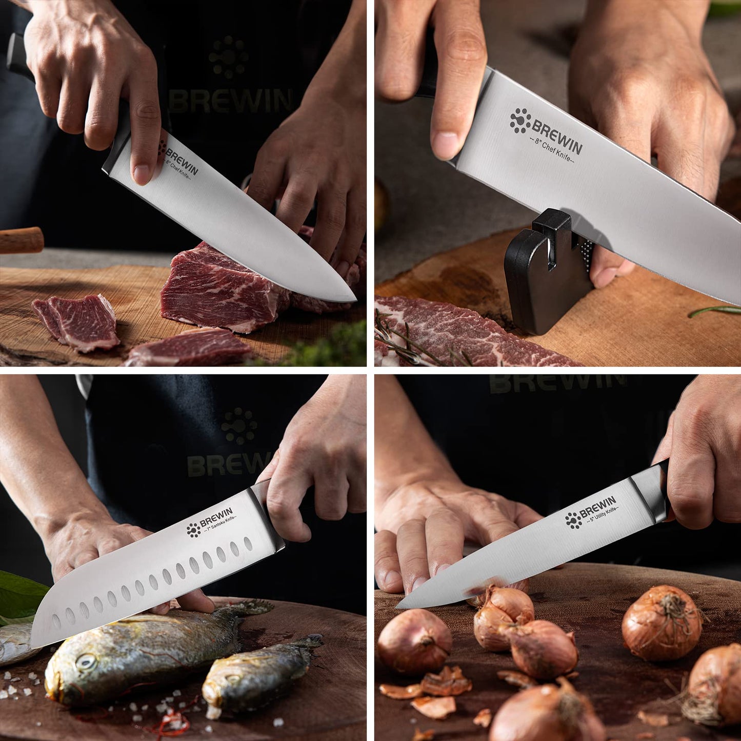 Professional 3PC Chef Knife Set - High Carbon Stainless Steel