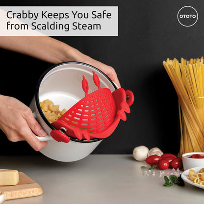 Crabby Clip-On Pasta Strainer