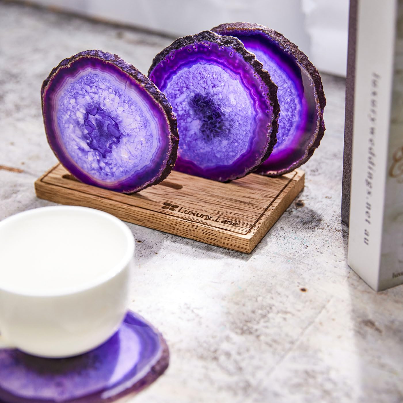 Natural Brazilian Agate Coasters - Set of 4