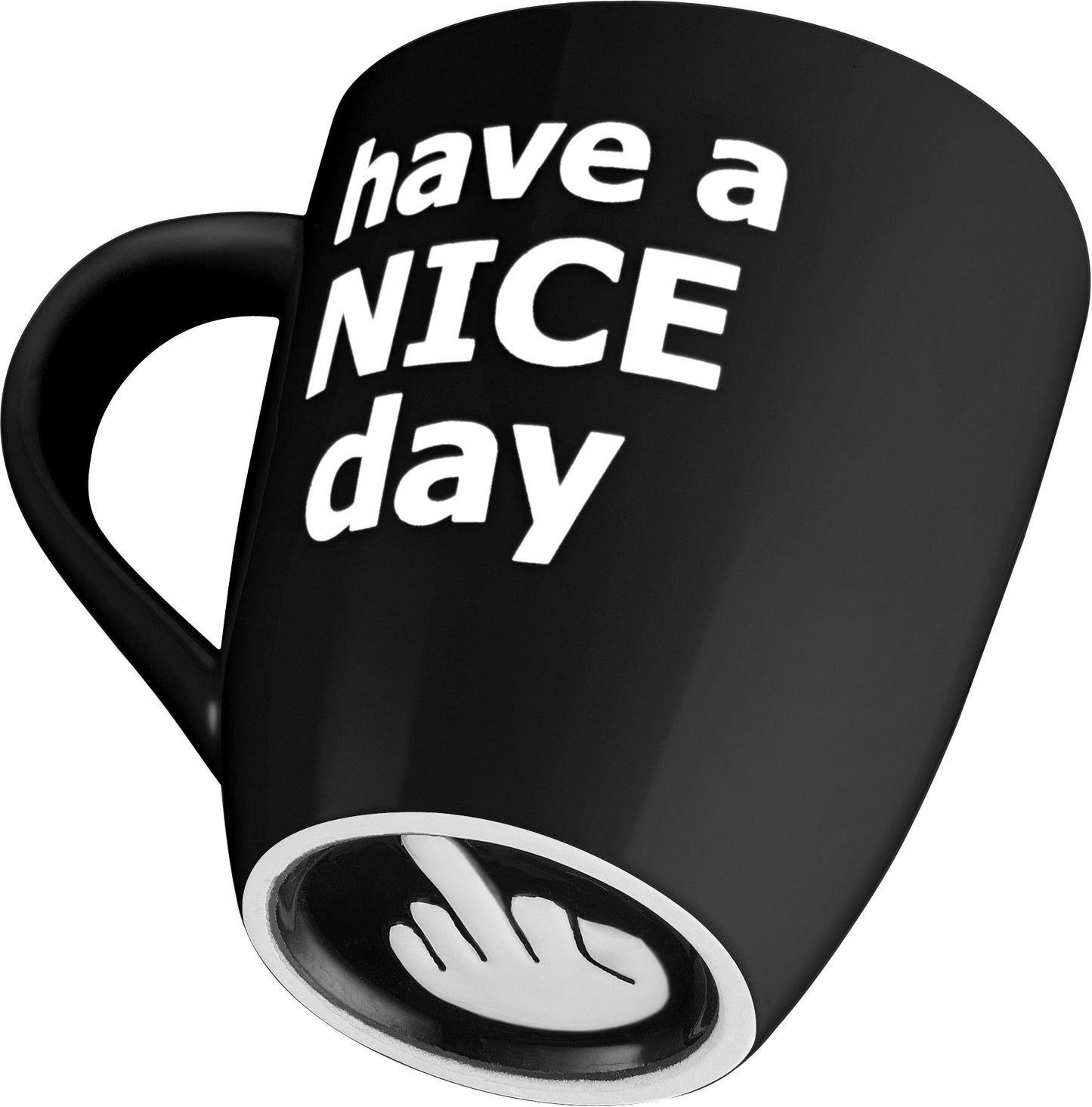 Funny Coffee Mug with Middle Finger on Bottom