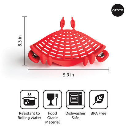 Crabby Clip-On Pasta Strainer