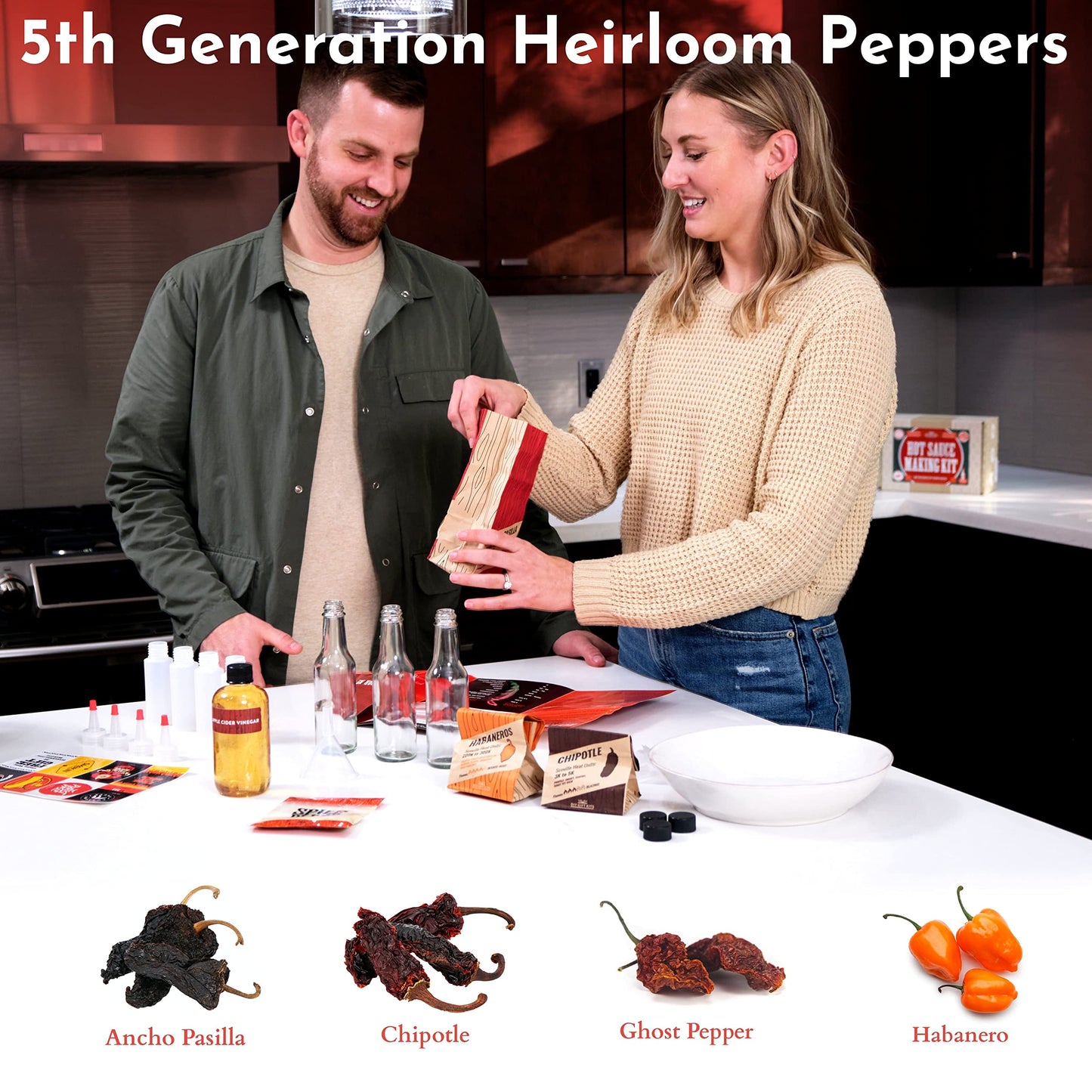 Hot Sauce Making Kit with Ghost Peppers