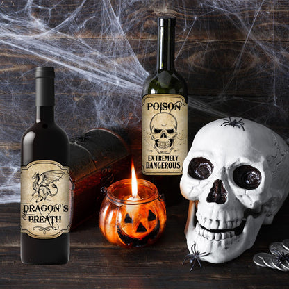 Halloween Wine Bottle Labels - 54 Stickers