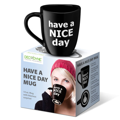 Funny Coffee Mug with Middle Finger on Bottom