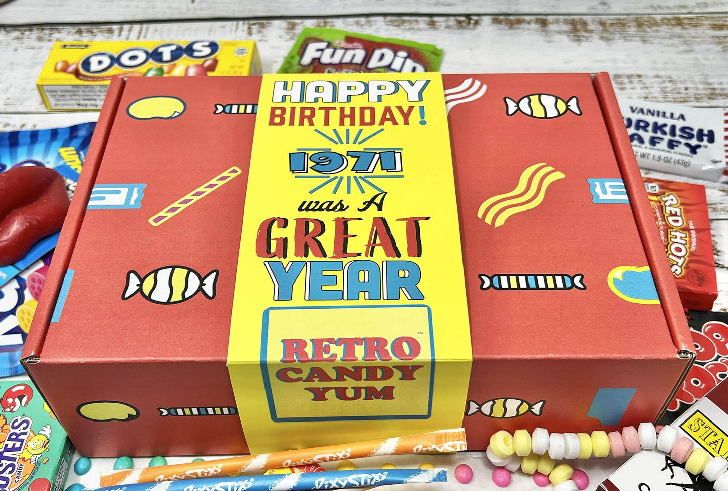 Retro Candy Yum - 1971 53rd Birthday Nostalgic Candy Gift Box