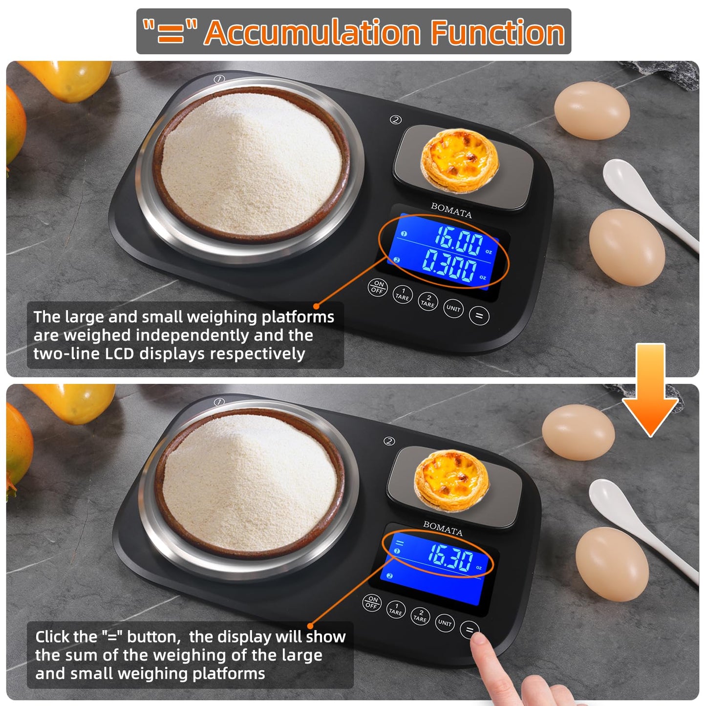 Large Dual Platform Digital Kitchen Scale