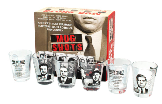 Famous Gangster Mug Shots - Shot Glass Set