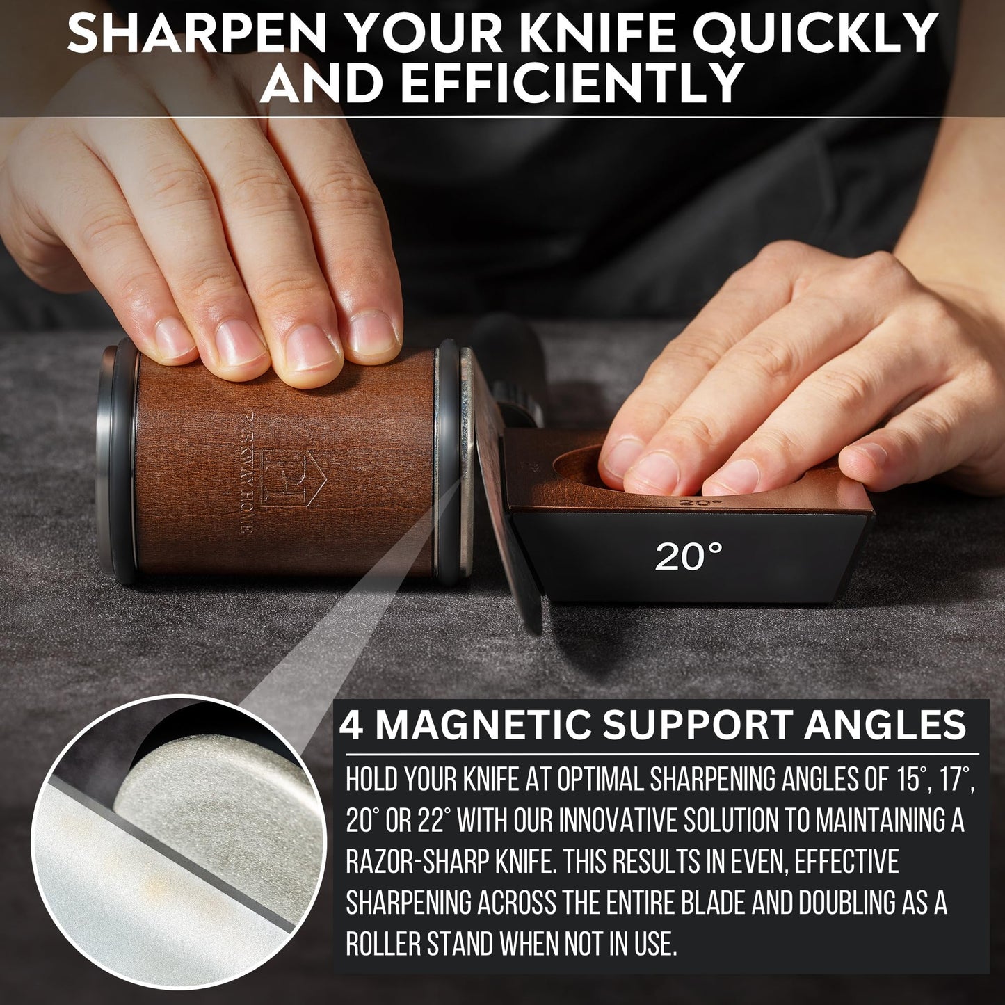 Rolling Knife Sharpener with Leather Strop