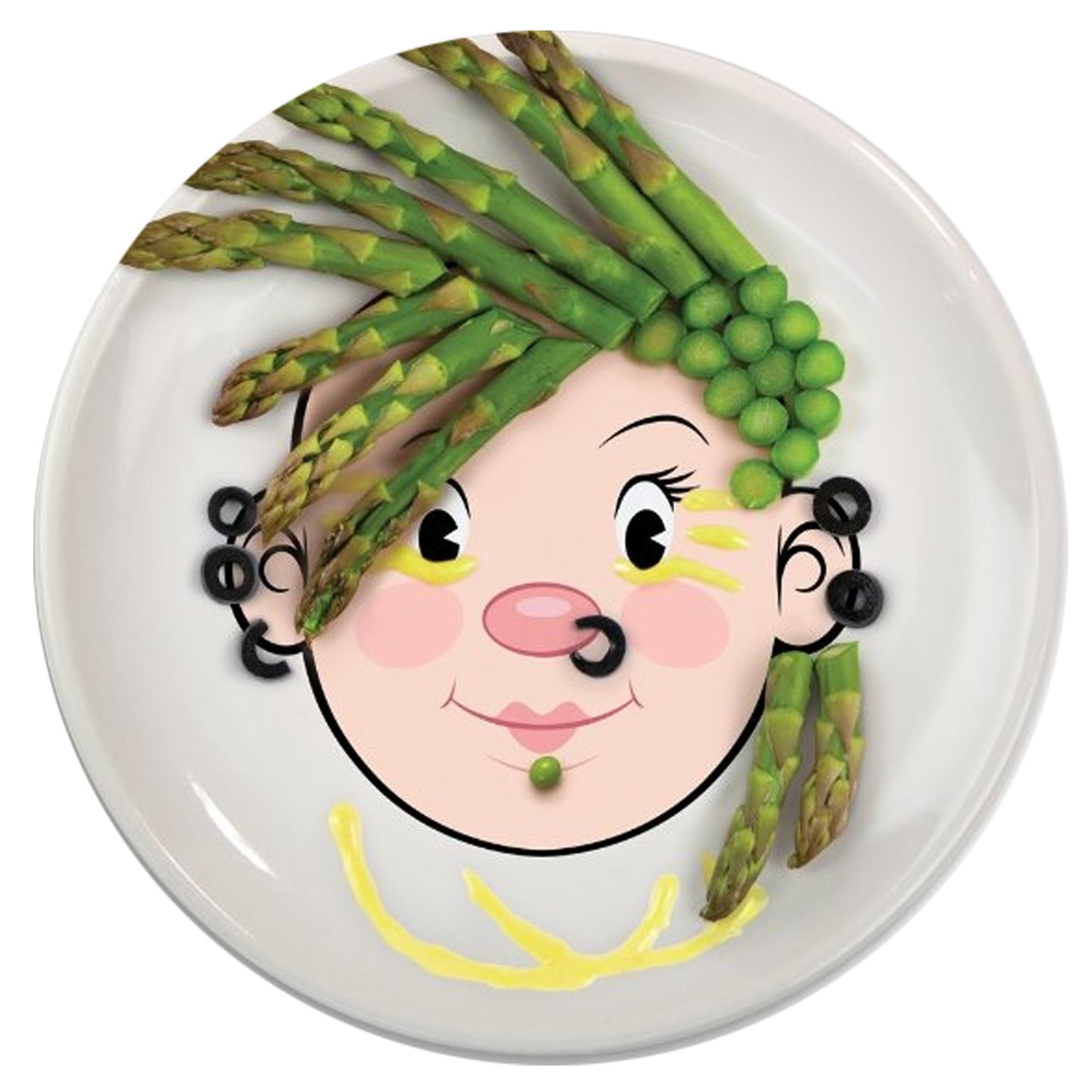 Ms. Food Face Kids' Dinner Plate