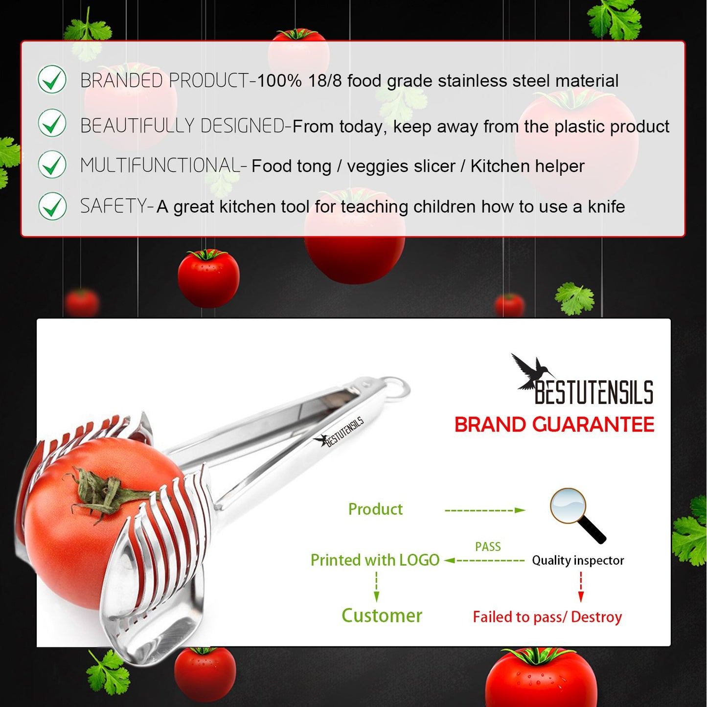 Multipurpose Tomato Slicer & Fruit Cutter | Stainless Steel