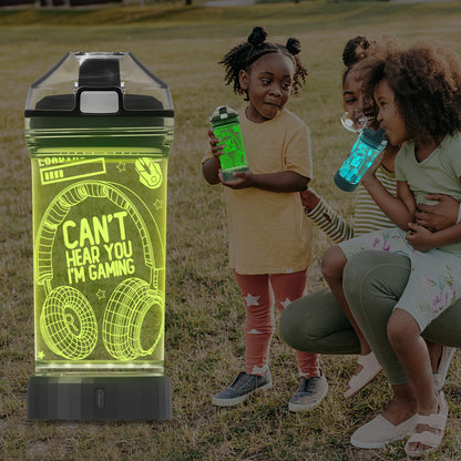 Gaming Water Bottle with 7 Color Lights