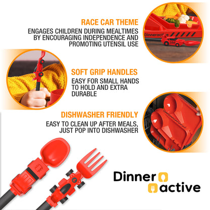 Race Car Themed Toddler Utensils - 2 Piece