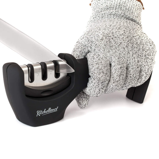 4-in-1 Knife Sharpener with Glove