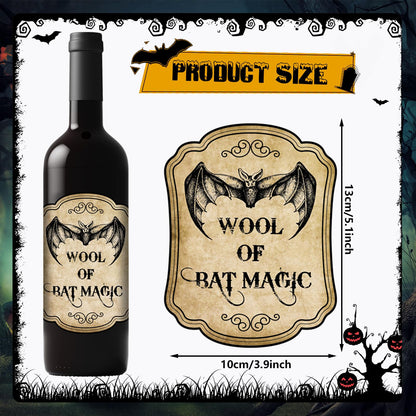 Halloween Wine Bottle Labels - 54 Stickers