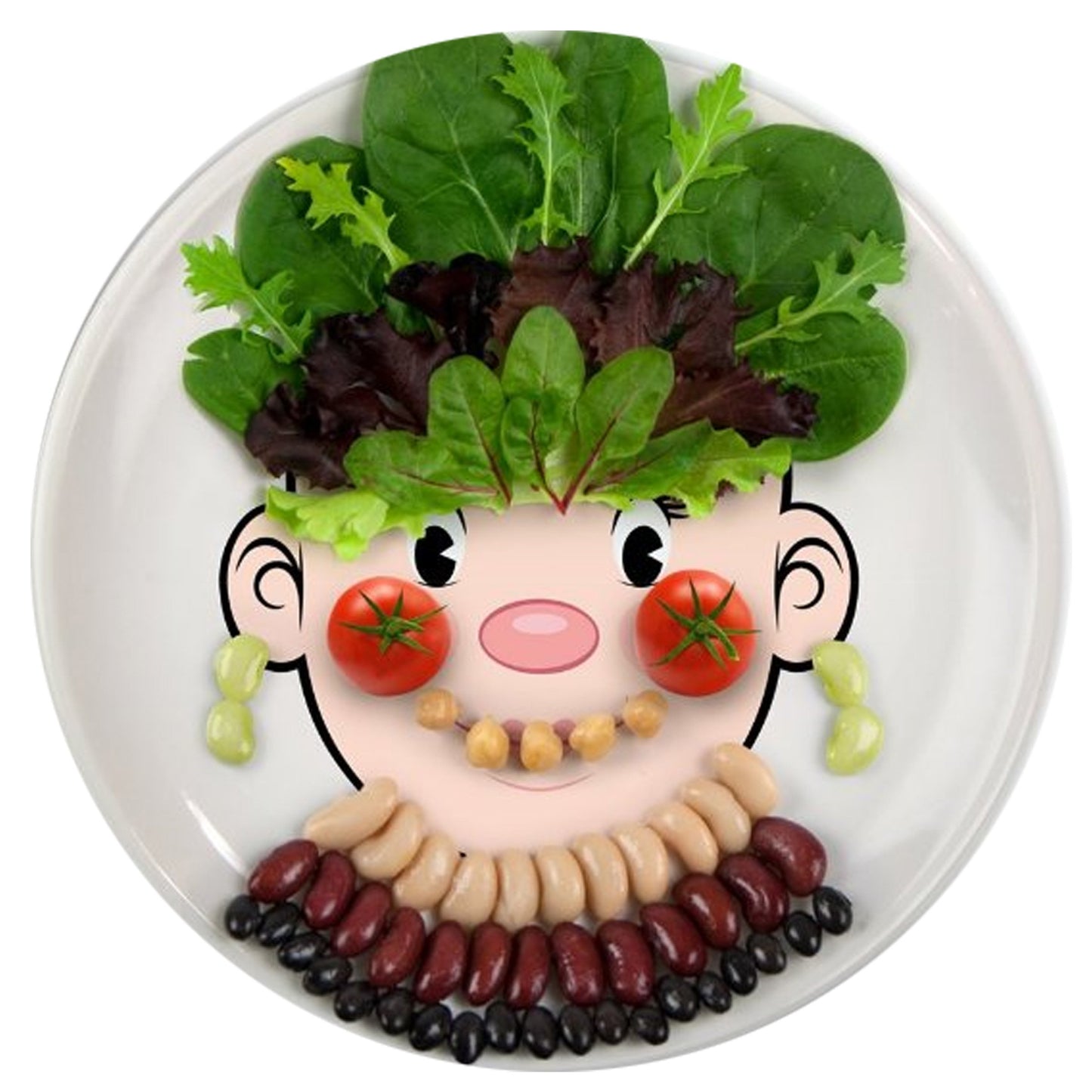 Ms. Food Face Kids' Dinner Plate