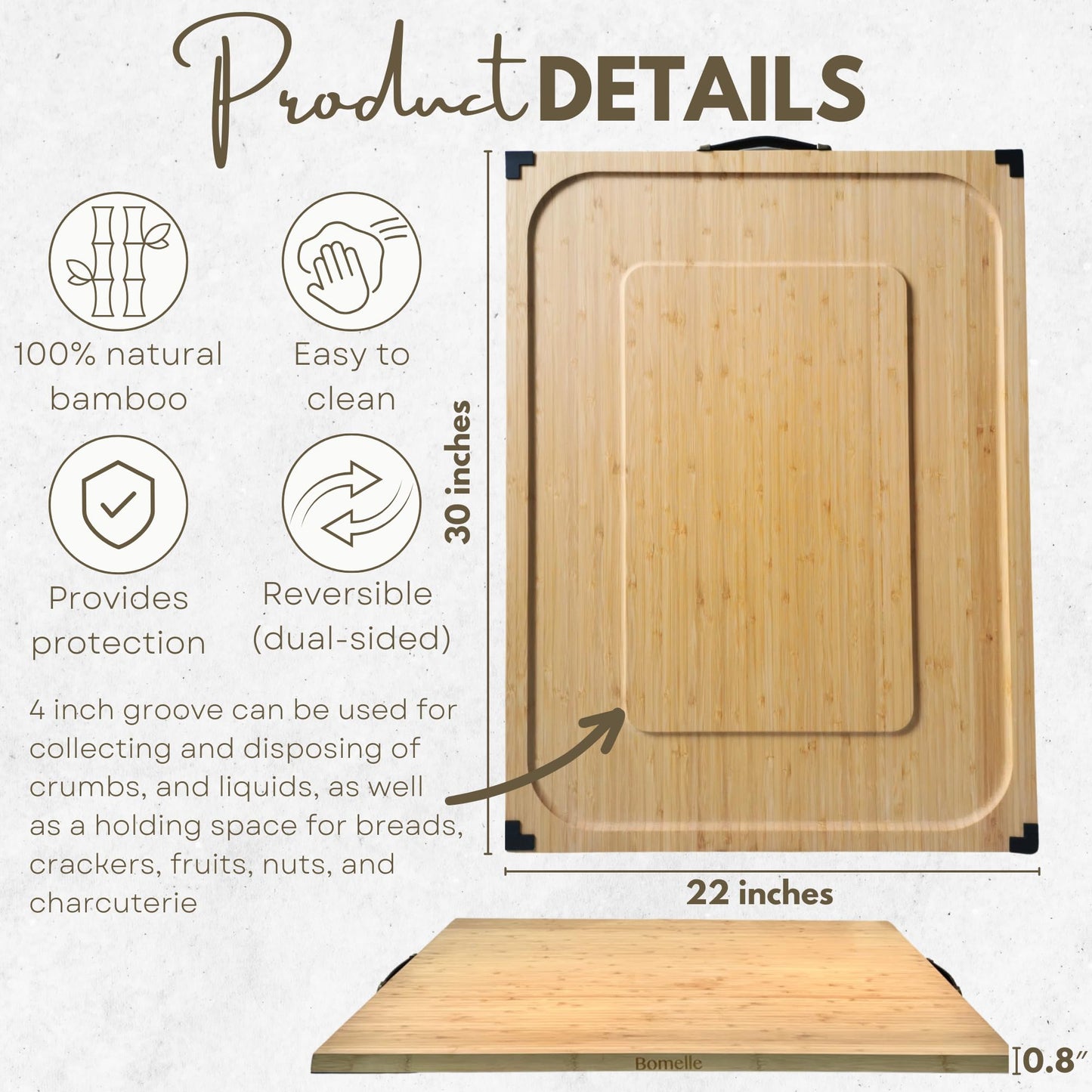 Extra Large Cutting Board - Dual Sided Stovetop Cover Noodle Board