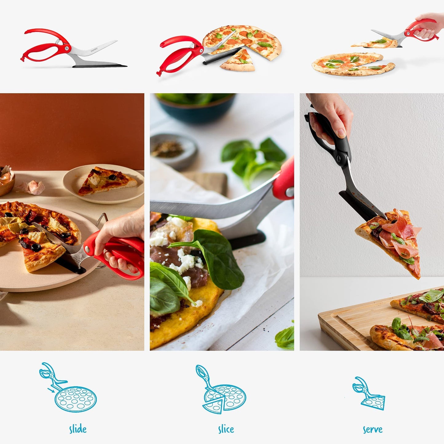 Pizza Scissors with Protective Server