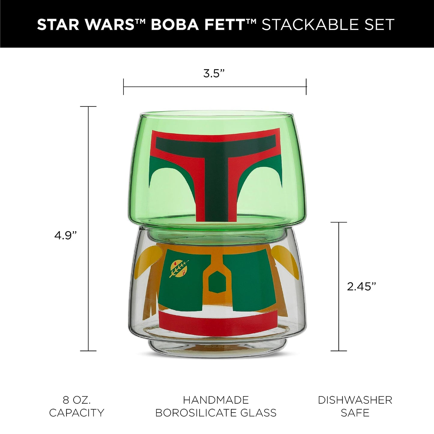 Stackable Star Wars Drinking Glasses - Set of 2