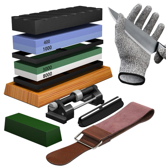 Knife Sharpening Stone Set with Accessories