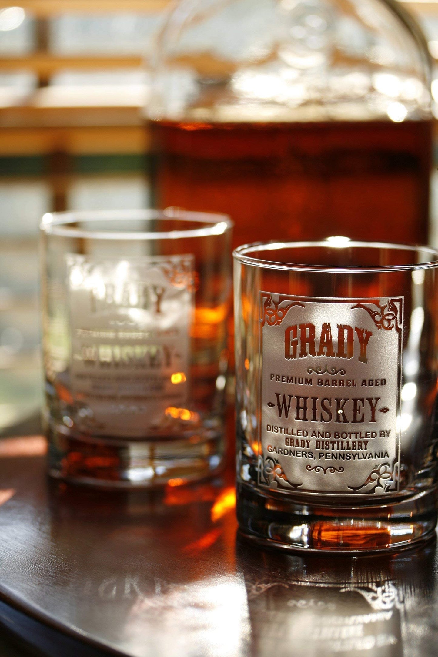 Personalized Whiskey Label Glasses - Set of 2