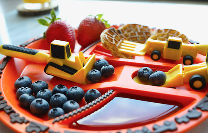 Constructive Eating Plate and Utensils Set - Construction Theme