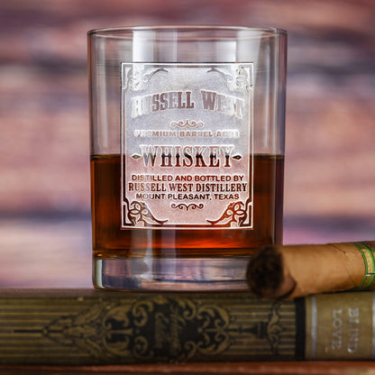 Personalized Whiskey Label Glasses - Set of 2