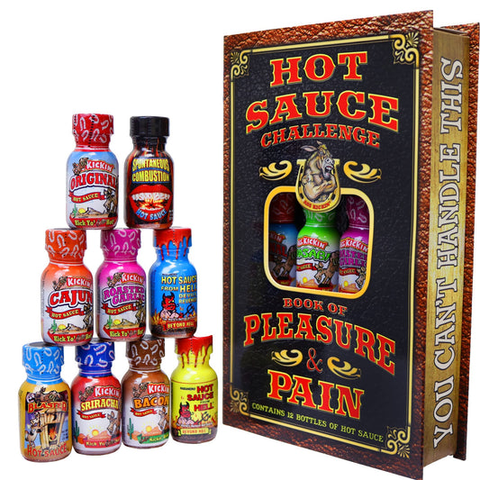 Hot Sauce Challenge Book - 12 Bottles Gift Set