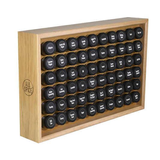 AllSpice Wooden Spice Rack with Jars