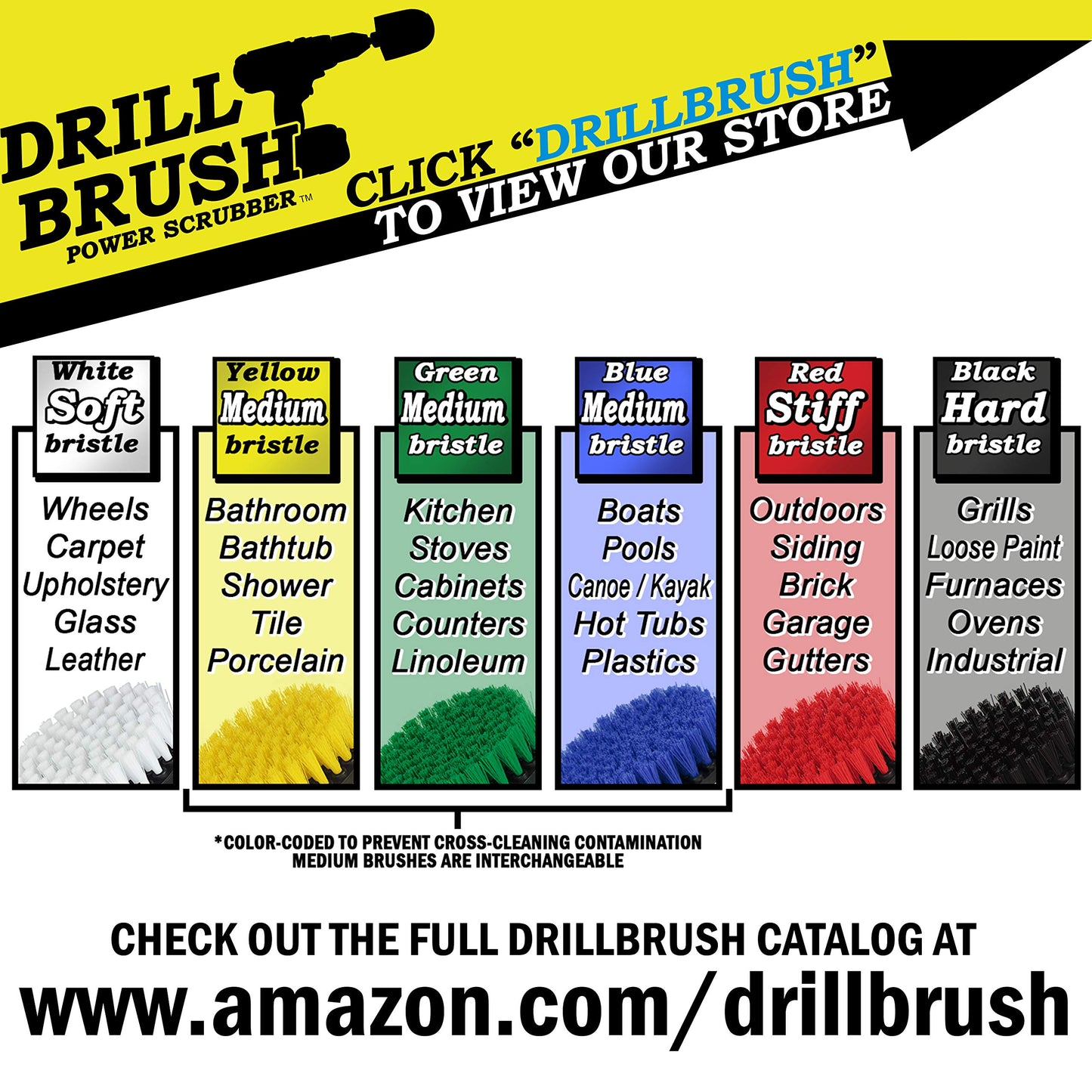 Drill Brush Attachment Power Scrubber Cleaning Kit