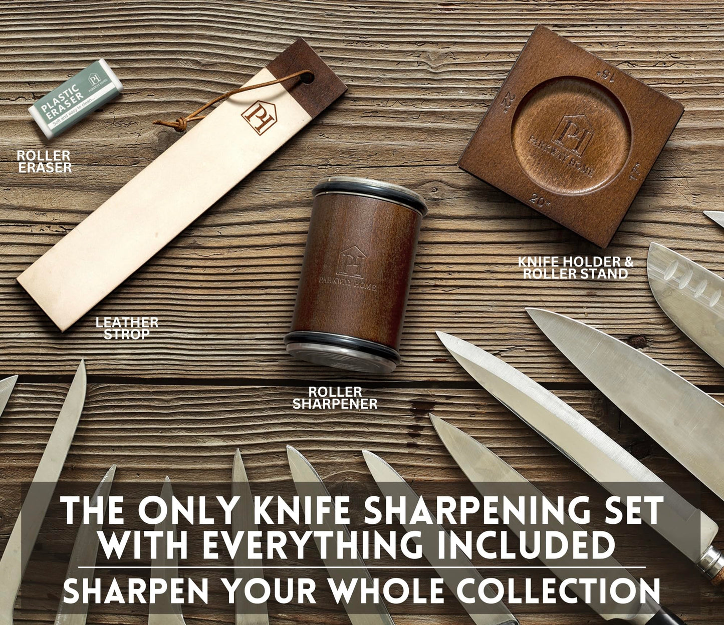 Rolling Knife Sharpener with Leather Strop