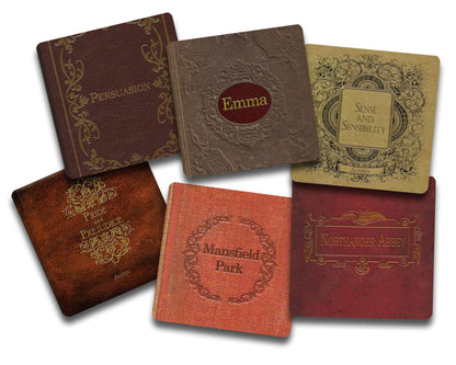 Jane Austen Books Coaster Set - 6 Pieces